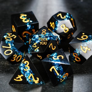 Blue Tinsel F Word Dice Set image 4