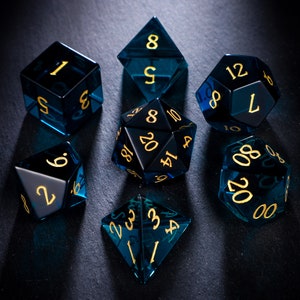 Dark Blue Glass Dice D6 image 3