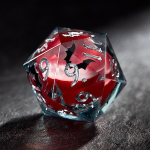 Bat Blood Red Liquid Core Dice Set