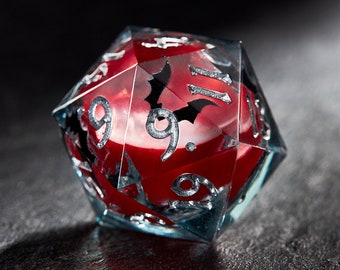 Bat Blood Red Liquid Core Dice Set