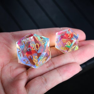 Traumhaftes Glas Würfel Set 30mm D20