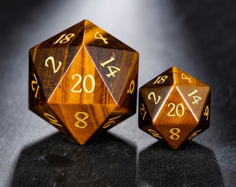 Tiger's Eye Gemstone Dice Chonk D20