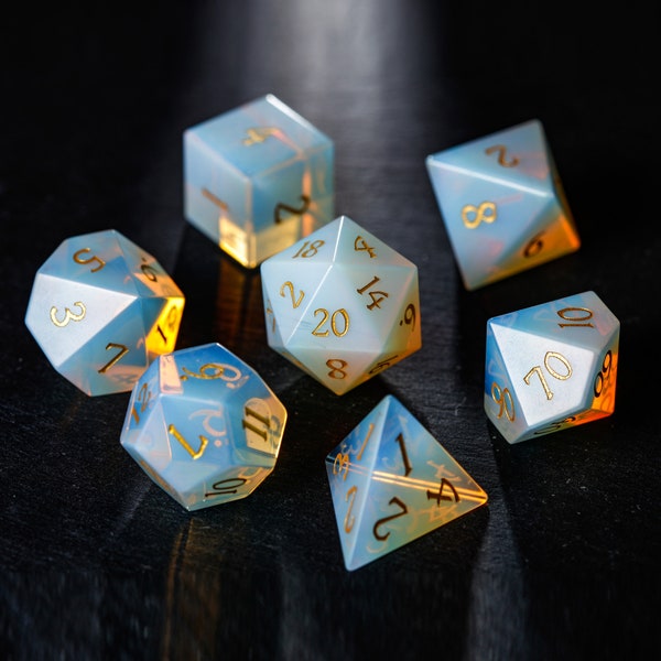 Opalite Gemstone Dice Set