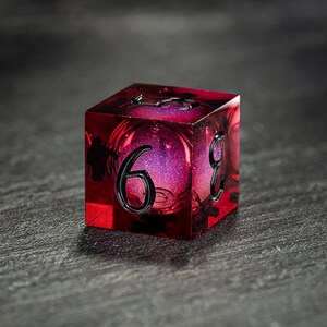 Dark Red Liquid Core Dice Moon Dice Set Only D6