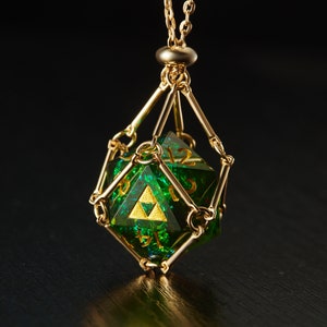 Dark Green Glitter All Zelda Dice Set image 5