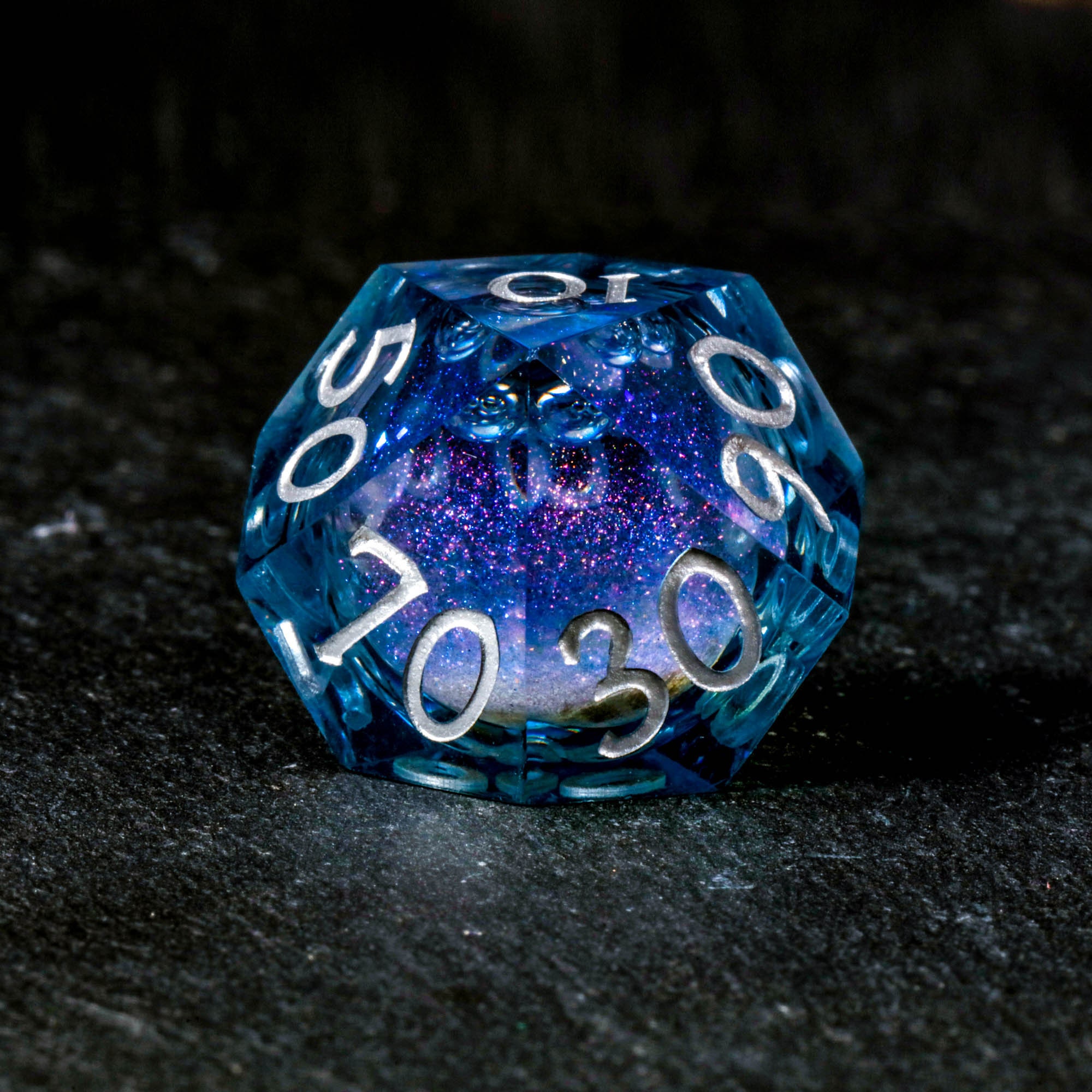 Dark Blue Liquid Core Resin Fck You Dnd D&D Dice Set Etsy UK