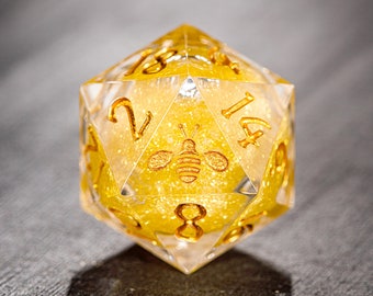 Jeu de dés Abeille à noyau liquide, sable jaune