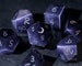 Dark Purple Cat's Eye Gemstone DnD Dice Set Moon Dice