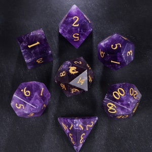 Amethyst Gemstone Dragon Dice Set