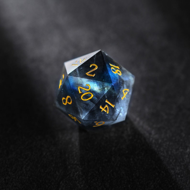 Labradorite Gemstone Dice Set image 2
