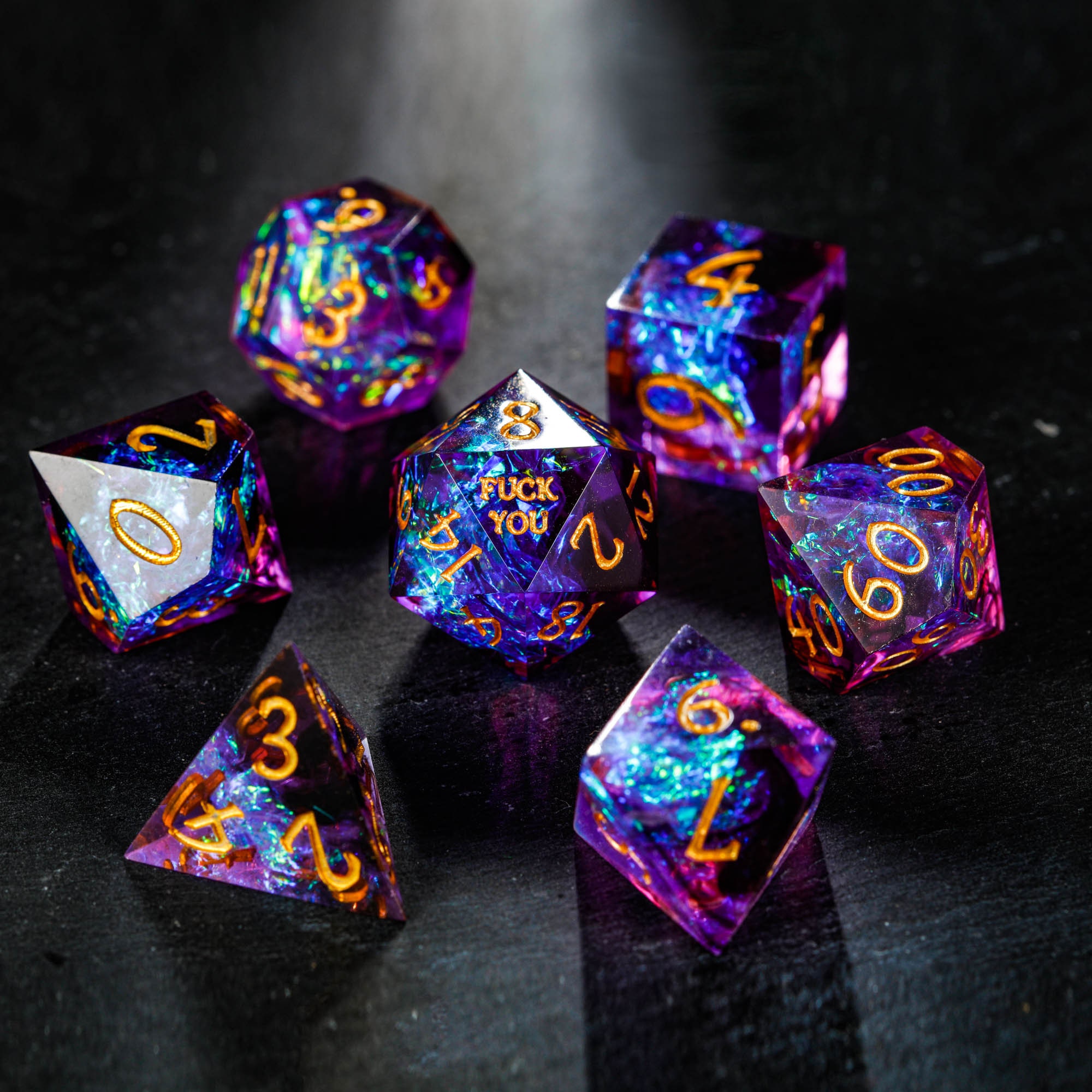 Purple Glitter Resin Dice Set Etsy UK
