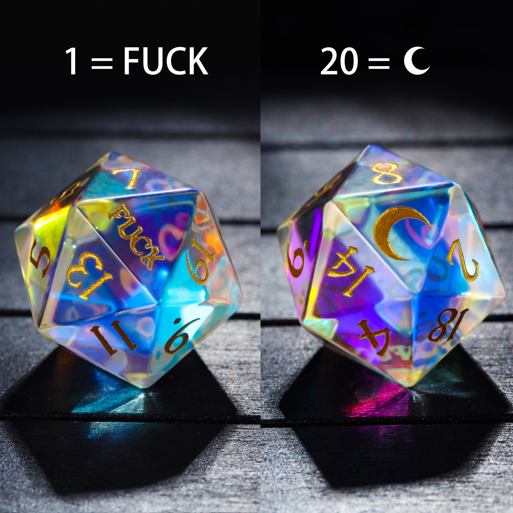Fantastic Glass DnD Dice Fck Moon Dice Etsy