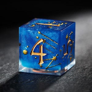 Jeu de dés astrologie lune bleu saphir image 3