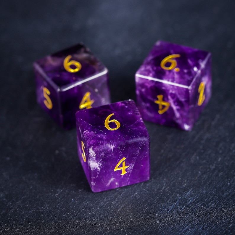 Amethyst Gemstone Dice Set image 6
