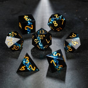 Blue Tinsel F Word Dice Set image 5