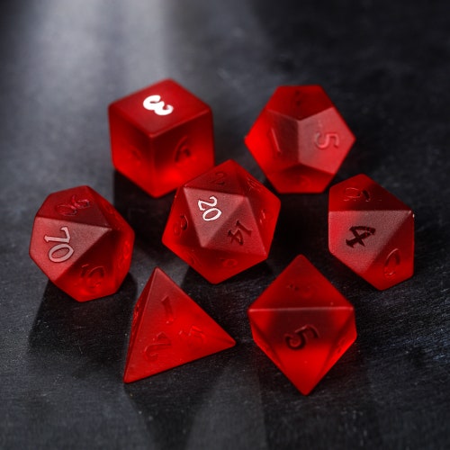 Red Liquid Core Sharp Edge Resin Dnd Dice Set Black Smoky Dice Etsy