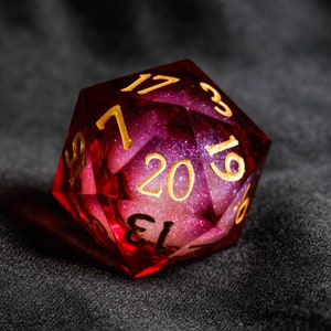 Dark Red Liquid Core Resin Dice Set