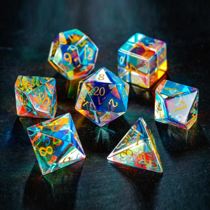 Fantastic Glass Dnd Dice Set Moon Dice Etsy