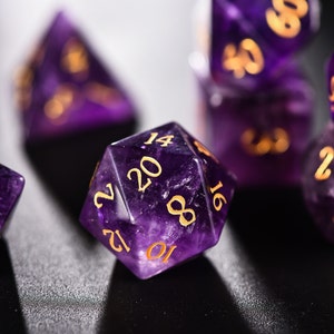 Amethyst Gemstone Dice Set image 3