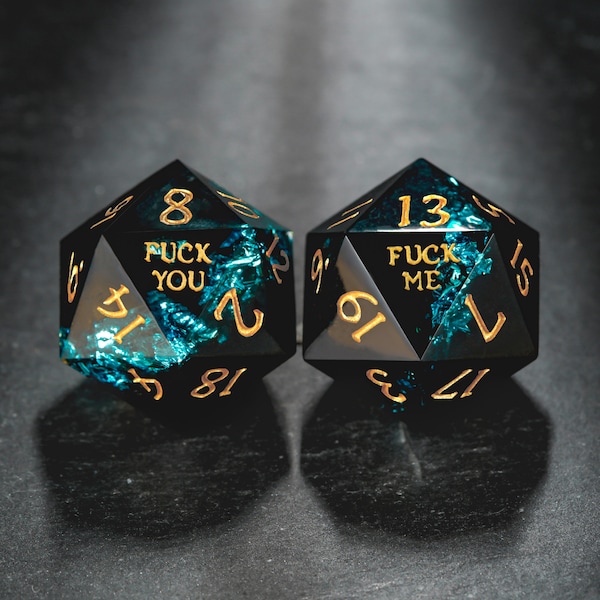 Blue Tinsel F Word Dice Set