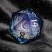 Liquid Core Sharp Edge Resin DnD Dice Set Dark Blue Moon Dice 