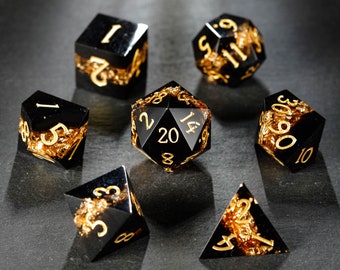 Black Goldleaf Dice Set