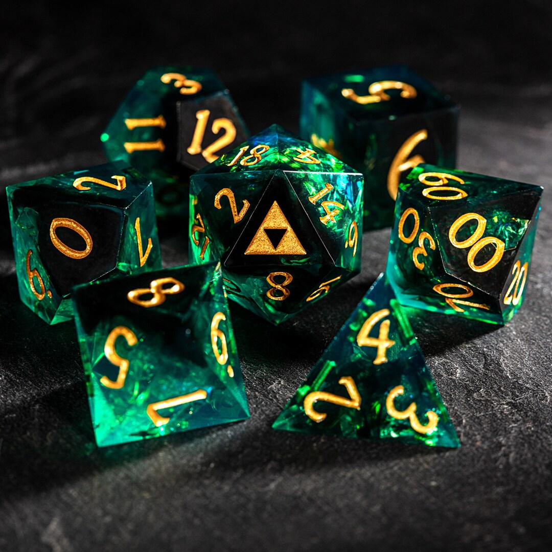 Green Zelda Dice Set Etsy