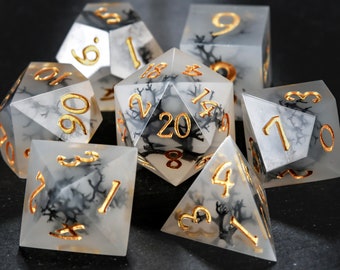 Black Coral Dice Set