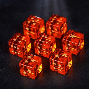 Orange Glass Dice D6 Inspired By Dragon Ball