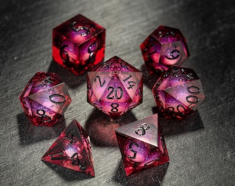 Dark Red Liquid Core Dice Set