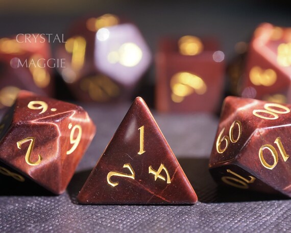 Red Tiger Eye Stone Dice set Dice Dice & Tile Games ...