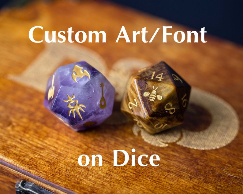Custom Artwork/Font Style on Dice Set DnD Custom Initial on Etsy