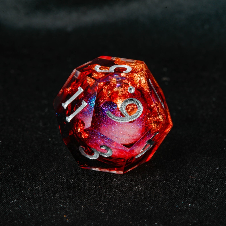 Red Smoky Black Liquid Core Resin Dnd D&D Dice Set Etsy New Zealand