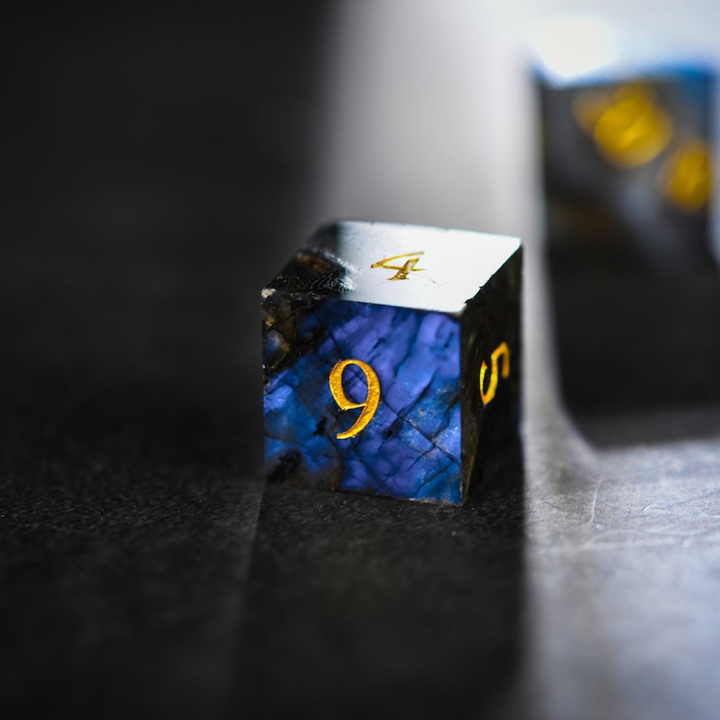 Labradorite Gemstone Dice Set image 3