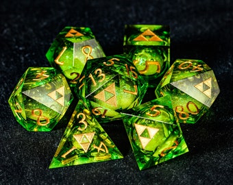 Green Liquid Core All Zelda Dice Set