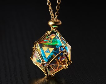 Fantastic Glass Zelda Dice D20 Necklace
