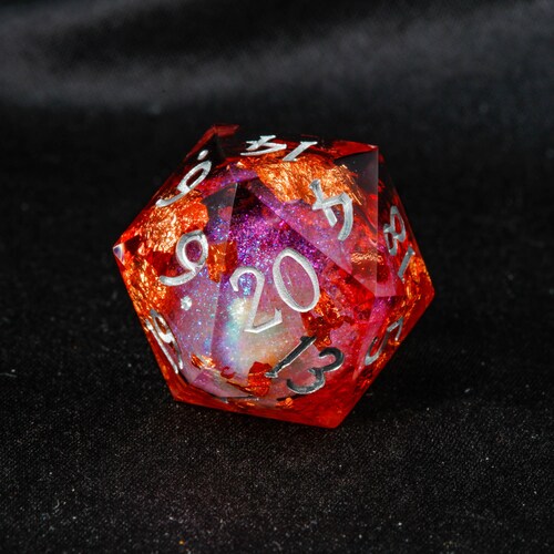 Red Smoky Black Liquid Core Resin Dnd D&D Dice Set Etsy