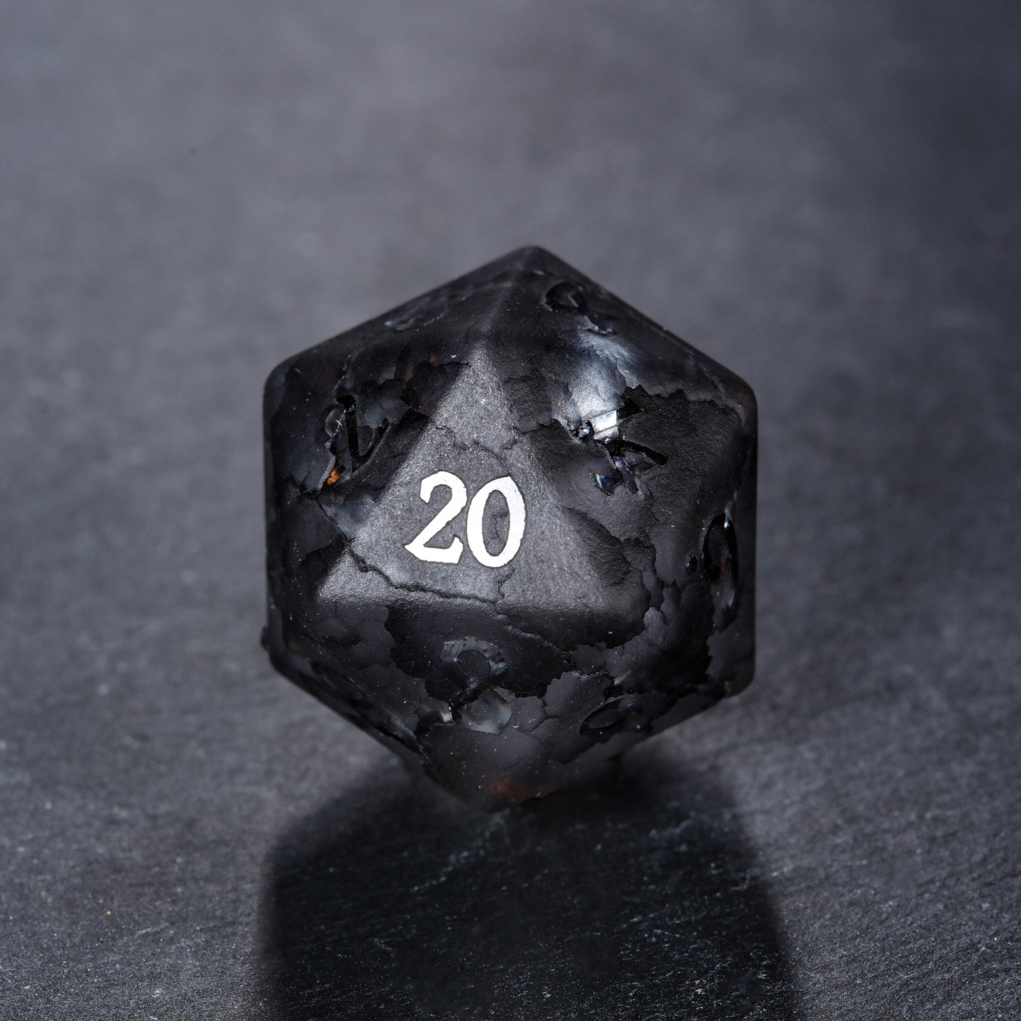 Raised Black Lightning Glass Dice Set Etsy UK