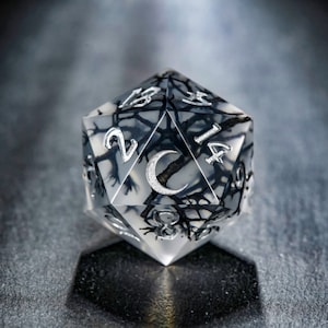 Black Coral Moon Dice Set