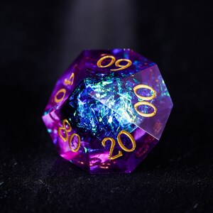 Dés galaxie scintillant violet D6 image 3