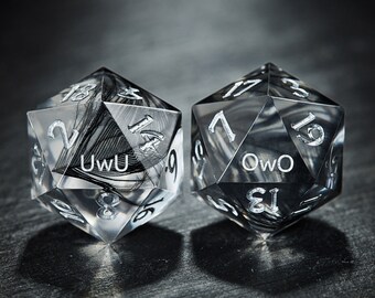 Black Feather OwO UwU Dice Set