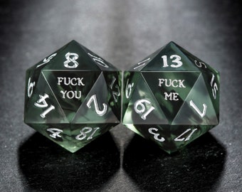 Smoky Dark Olive F Word Dice Set