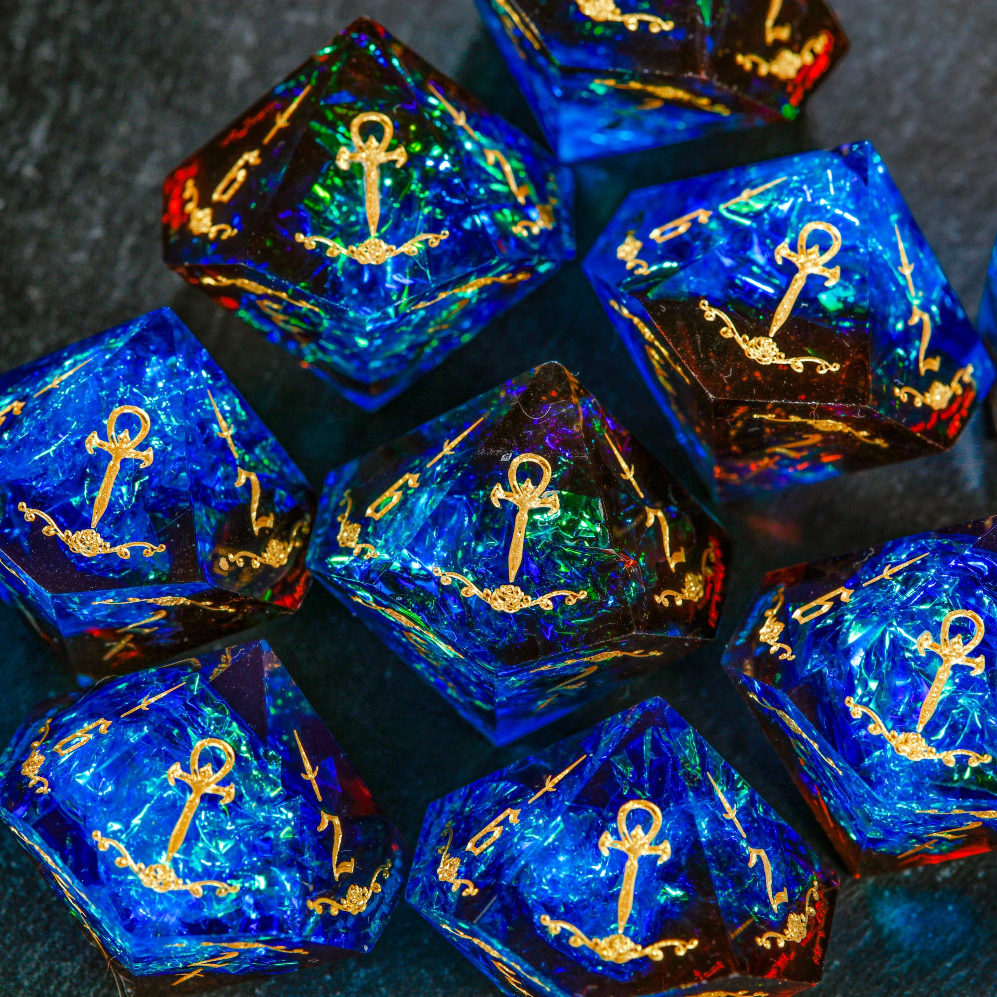 Sharp Edge Blue Blood Resin Vampire the Masquerade Dice Set 10 Etsy Australia