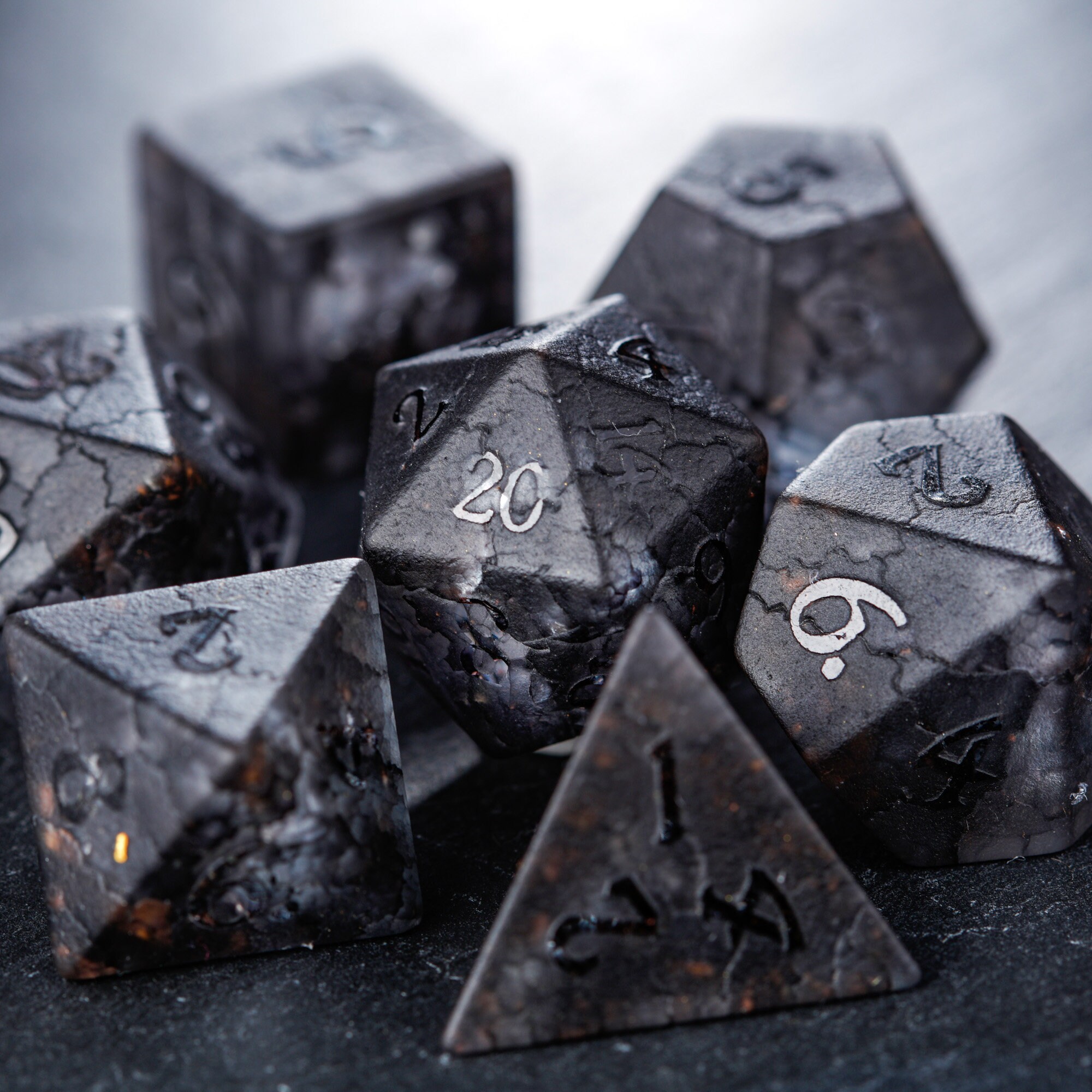 Raised Black Lightning Glass Dice Set Etsy Australia