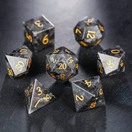 Natural Stone Dnd Dice Set All Number Dice Etsy