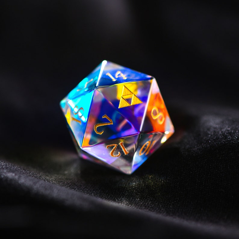 Fantastic Glass Dnd Dice Set Triforce Dice Etsy