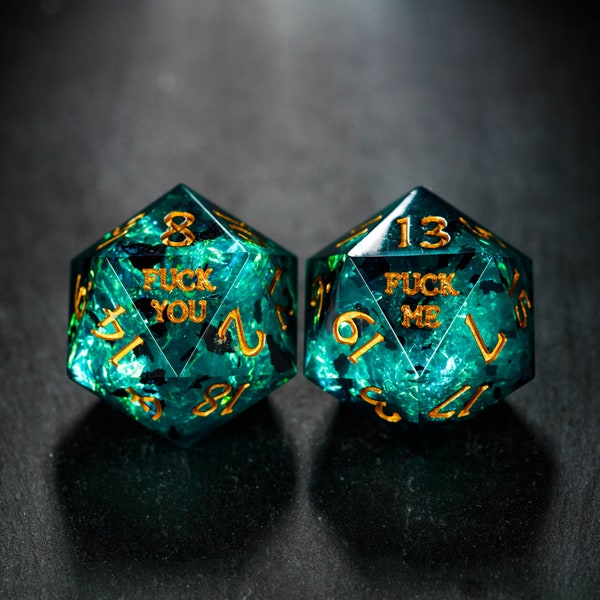 Dark Green F Word Dice Set