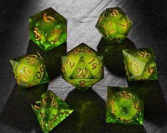 Green Liquid Core Dice Set