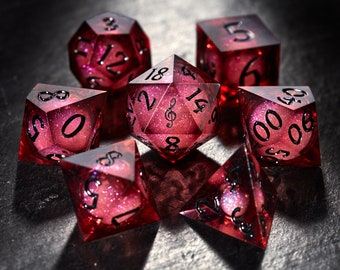 Dark Red Liquid Core Dice Bard Dice Set