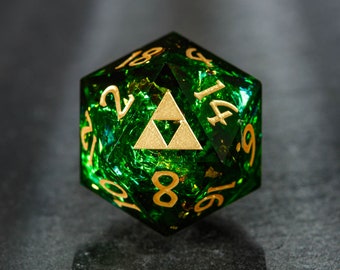 Dark Green Glitter All Zelda Dice Set